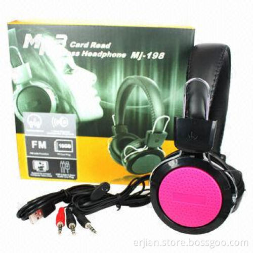 Low-cost wireless stereo headphones with Hi-Fi super bass stereo sounds quality/support TF card, FM